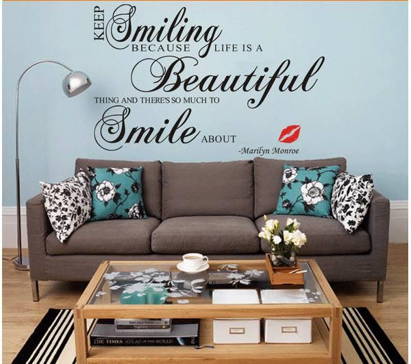 Decal dán tường keep smiling because life is a beautiful