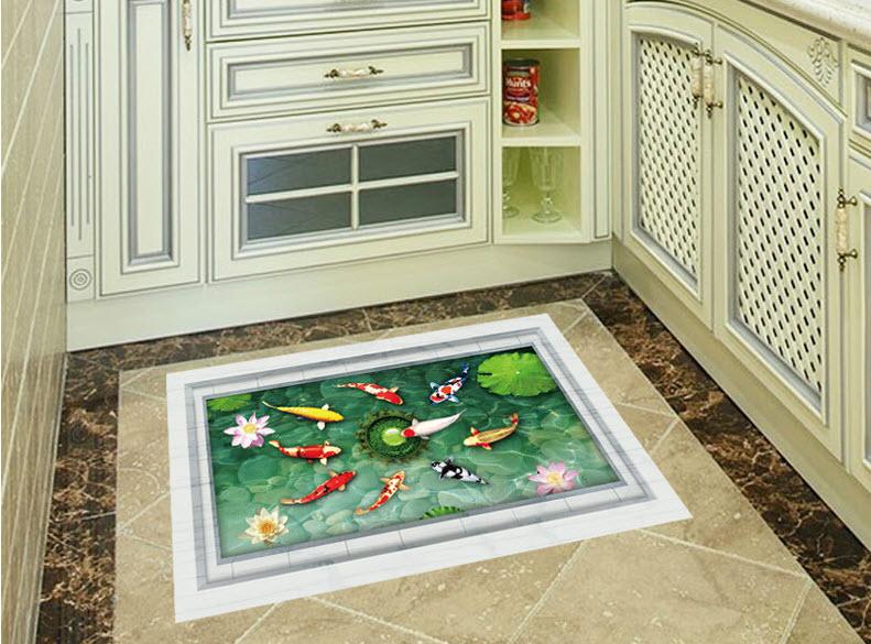 Decal tranh cửu ngư quần hội 1