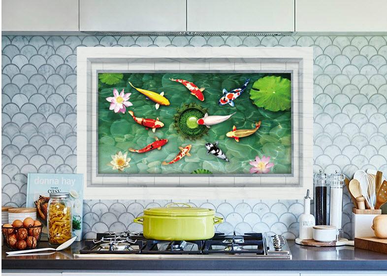 Decal tranh cửu ngư quần hội 1