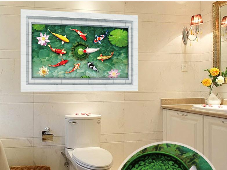 Decal tranh cửu ngư quần hội 1