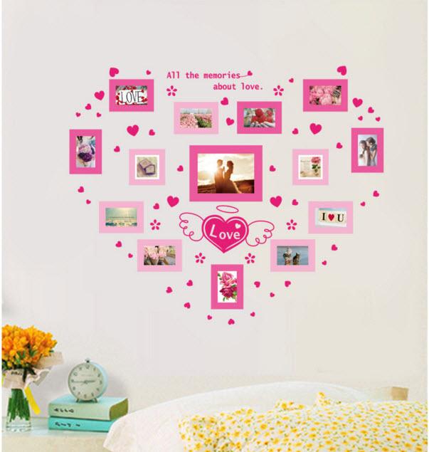 Decal Dán Tường Photo Tình Yêu Hồng