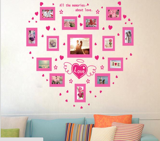 Decal Dán Tường Photo Tình Yêu Hồng