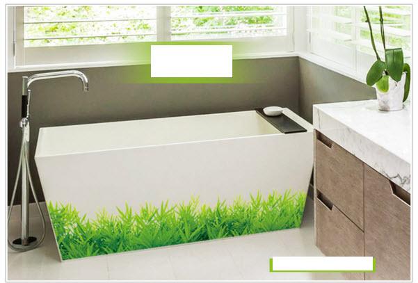 Decal dán chân tường lá xanh 4