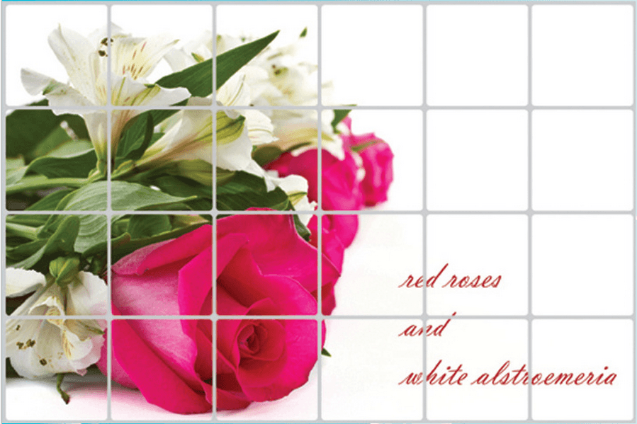 Decal dán bếp bó hoa hồng to 2 size 60x90cm