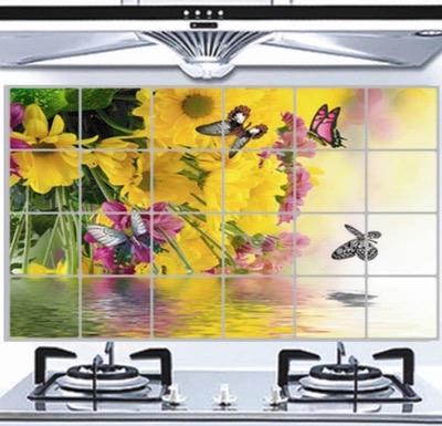 Decal dán bếp hoa cúc vàng size 60x90cm