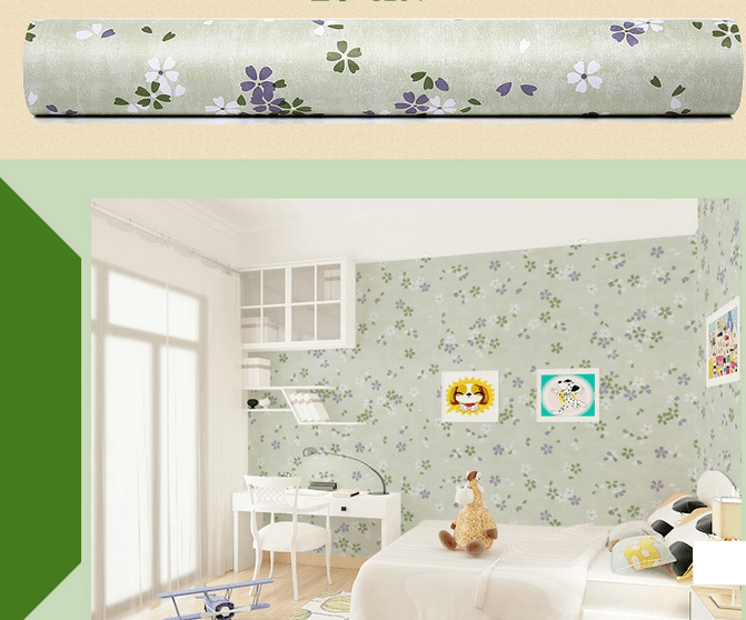 Giấy decal cuộn hoa xanh nhỏ 2