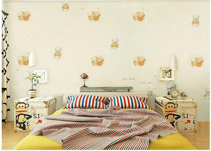 Giấy decal cuộn  đôi bạn gấu 