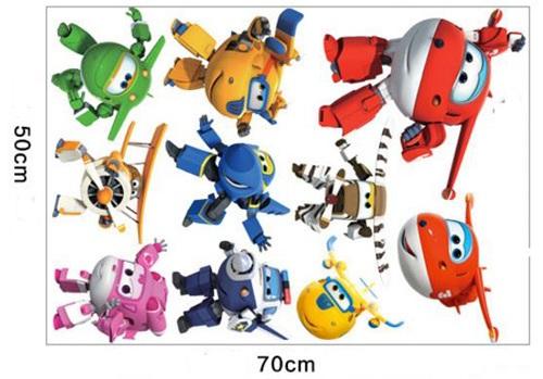 Decal dán tường máy bay robot