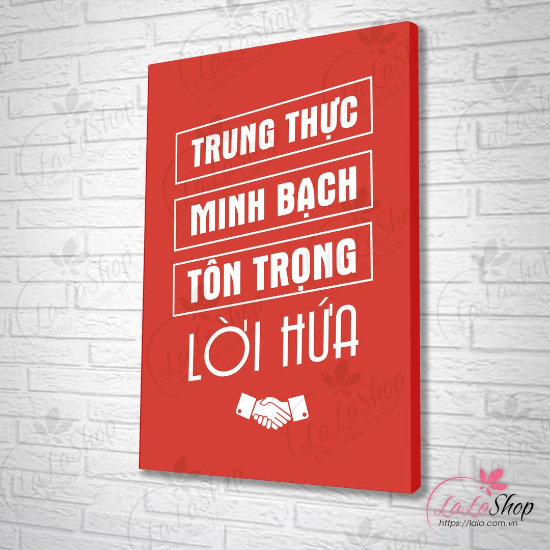 Tranh văn phòng trung thực minh bạch tôn trọng lời hứa
