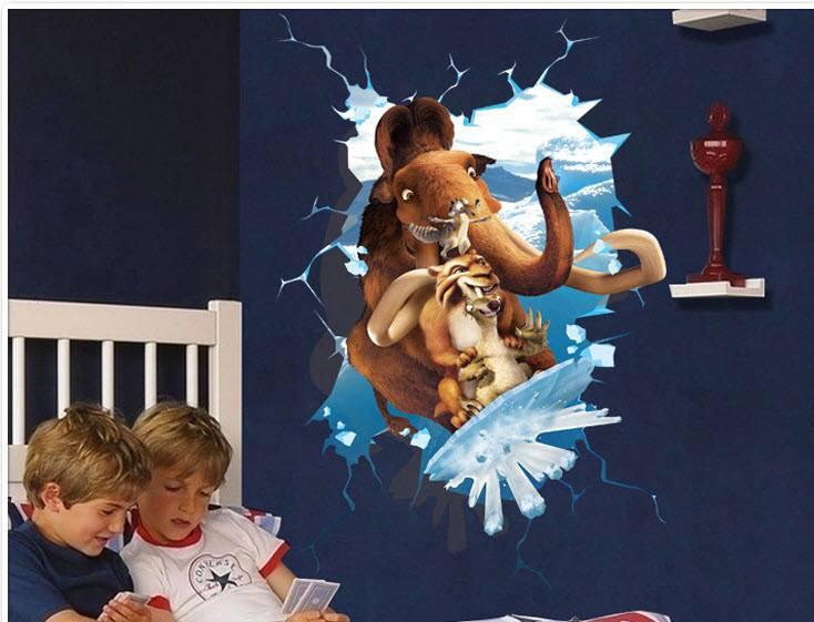 Decal dán tường 3D Kỷ băng hà