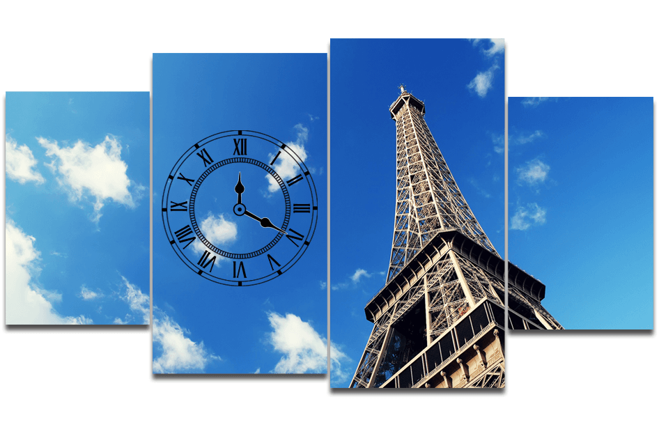 Tranh đồng hồ tháp Eiffel