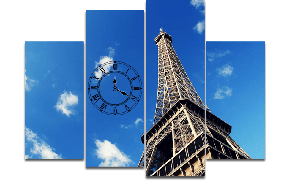 Tranh đồng hồ tháp Eiffel