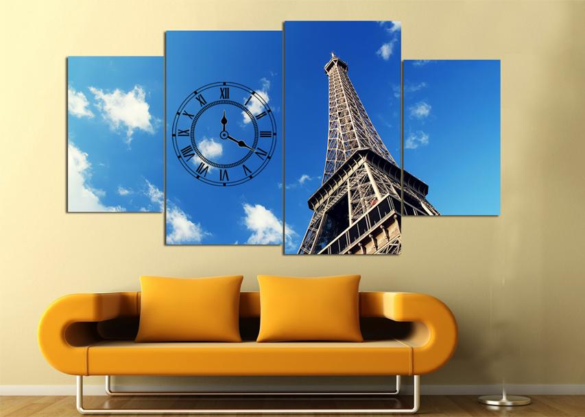 Tranh đồng hồ tháp Eiffel