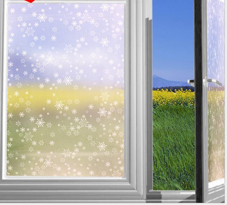 Decal cuộn kính mờ hoa tuyết trắng khổ 0.45