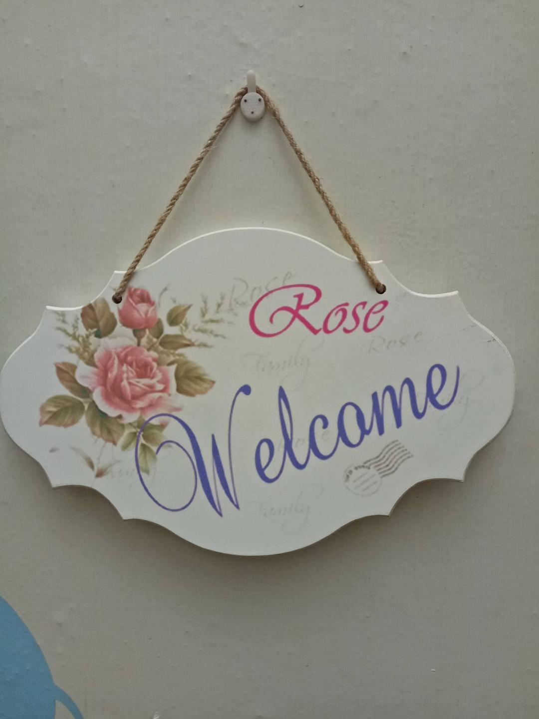 Bảng treo Welcome hoa Rose