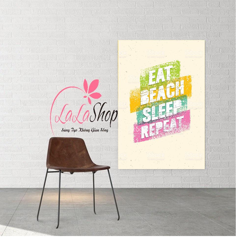 Decal văn phòng Eat beach sleep repeat