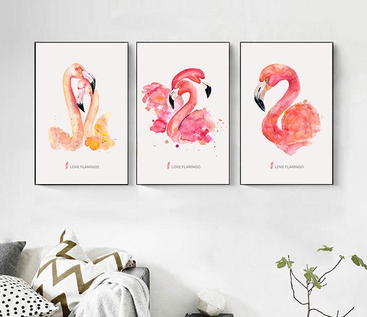 Tranh treo tường hồng hạc uyên ương