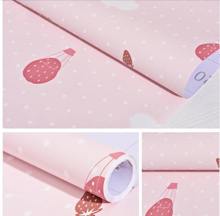 Giấy decal cuộn khinh khí cầu hồng khổ 1m2
