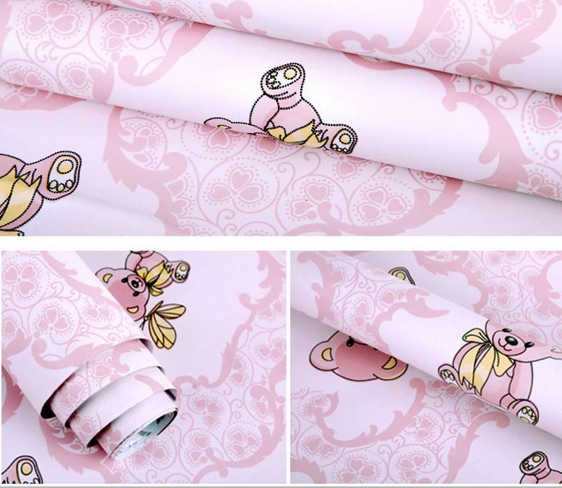 Giấy decal cuộn gấu hồng