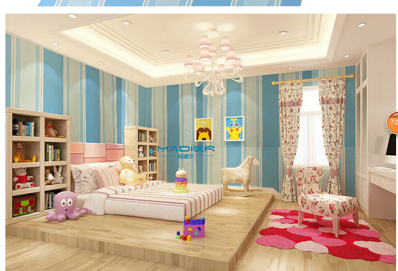 Giấy decal cuộn sọc xanh dương 2