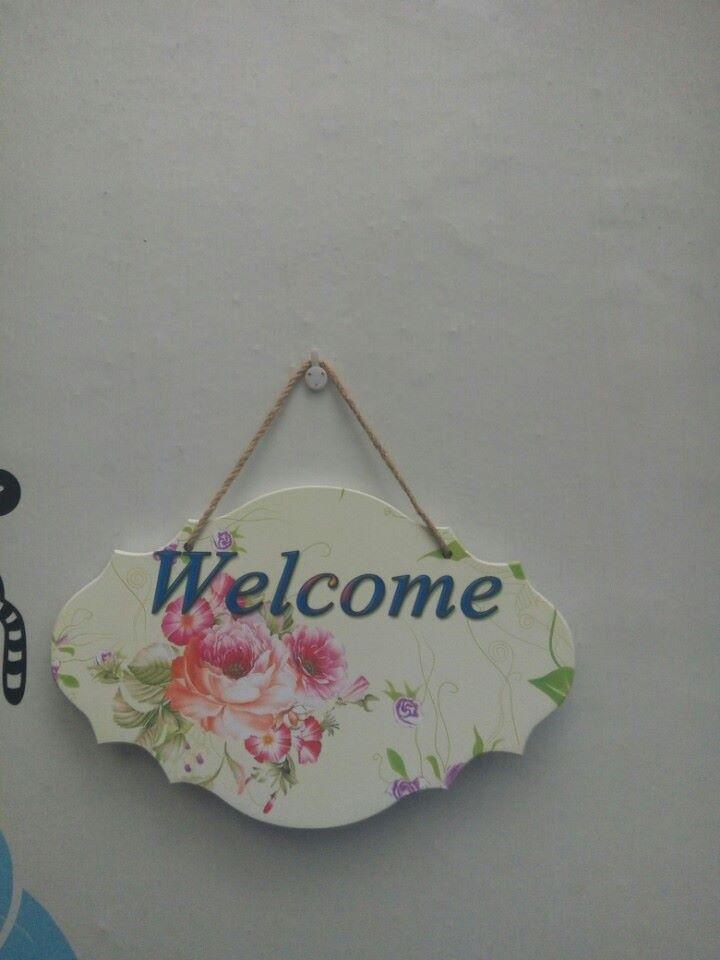 Bảng treo welcome hoa mẫu đơn size lớn