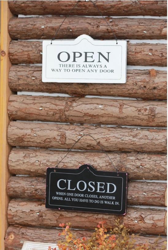Bảng treo cửa 2 mặt open, close