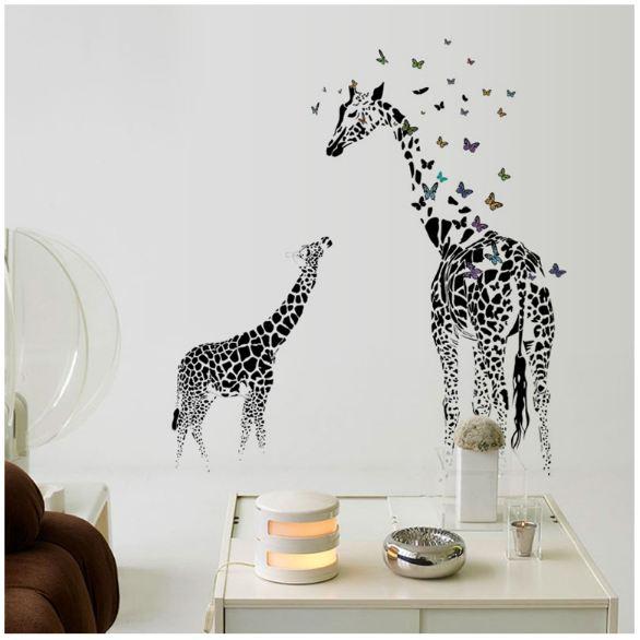 Decal đôi hươu và bướm
