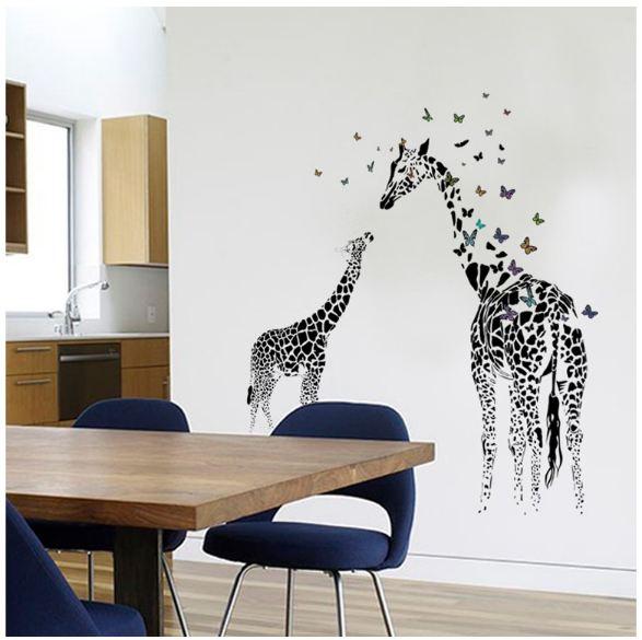 Decal đôi hươu và bướm