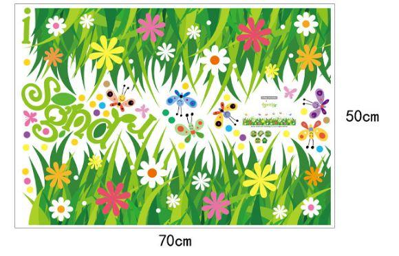 Decal chân tường hoa cỏ mùa xuân 3