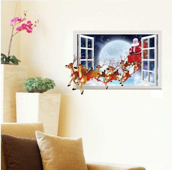 Cửa sổ ông già Noel và tuần lộc