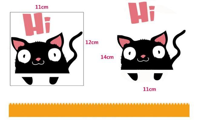 Decal ổ điện mèo đen tinh nghịch