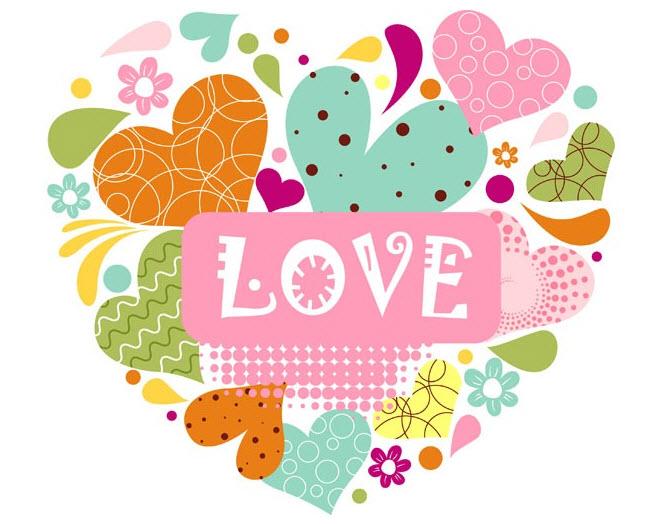 Decal dán kính trái tim chữ love