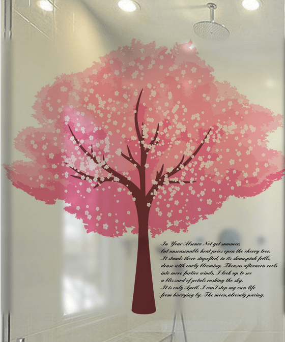 Decal dán kính cây hồng