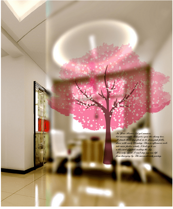 Decal dán kính cây hồng