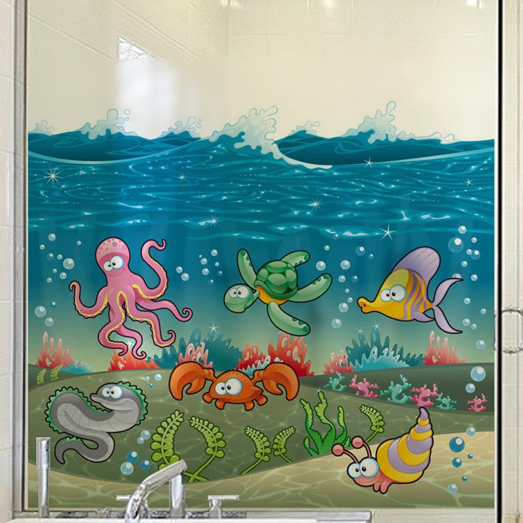 Decal dán kính động vật biển