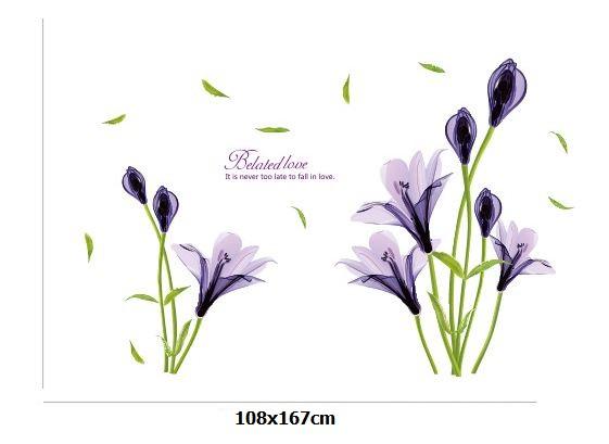 Decal hoa anh thảo tím 4