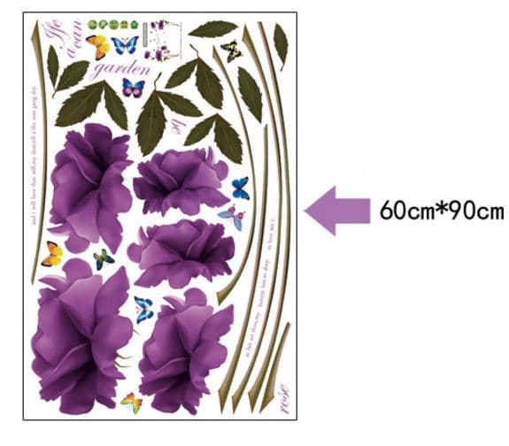 Decal hoa hồng tím