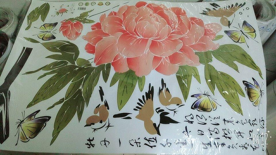 Decal hoa mẫu đơn 7