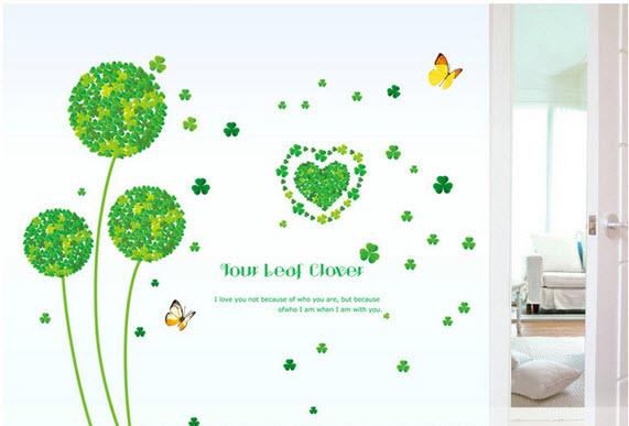 Decal dán tường tú cầu xanh 2