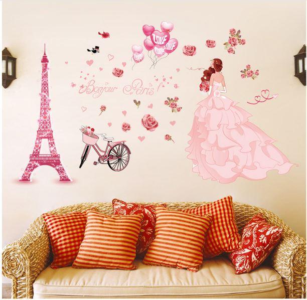 Decal cô gái hoa hồng 4