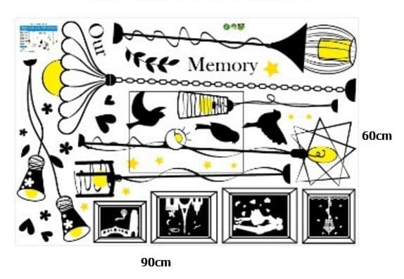 Decal dán tường chùm đèn photo