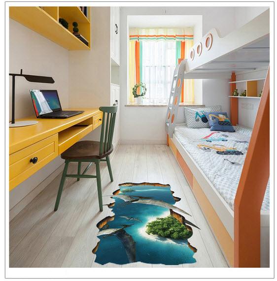 Decal 3D dán tưởng Biển Xanh