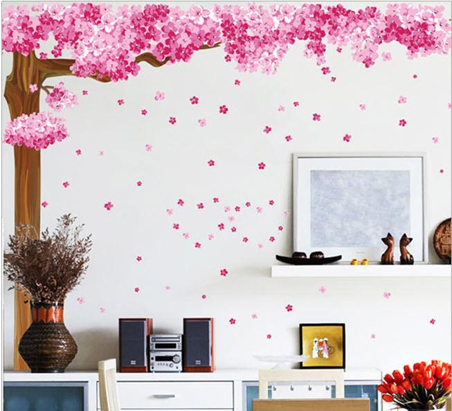 Decal cây đào hồng 4
