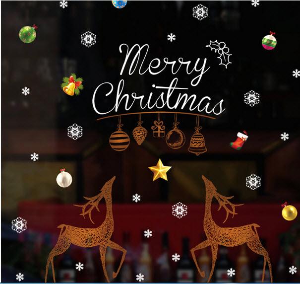 Decal noel Merry Christmas và đôi tuần lộc