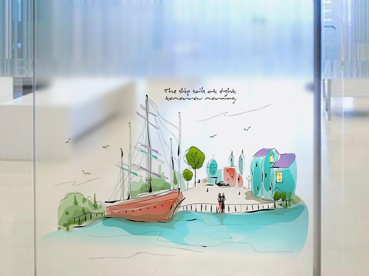 Decal kính mờ chuyến tàu cổ tích