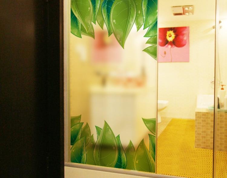 Decal dán kính lá xanh to 2
