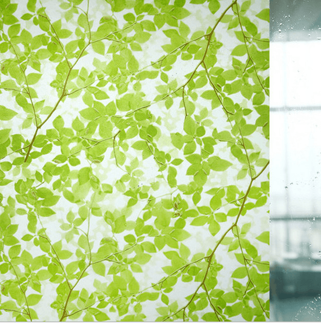 Decal cuộn kính mờ cành cây xanh khổ 0.9m