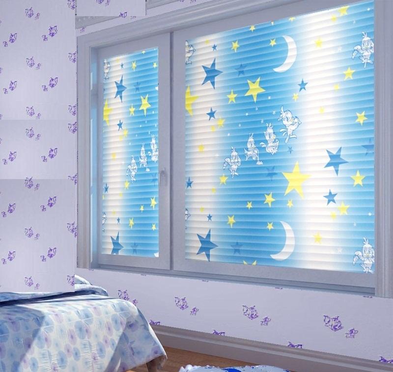 Decal cuộn kính mờ họa tiết trăng sao (011)