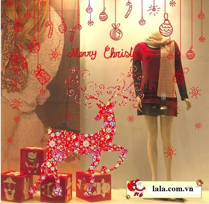 Tuần lộc đỏ đón noel (nền trắng đục)