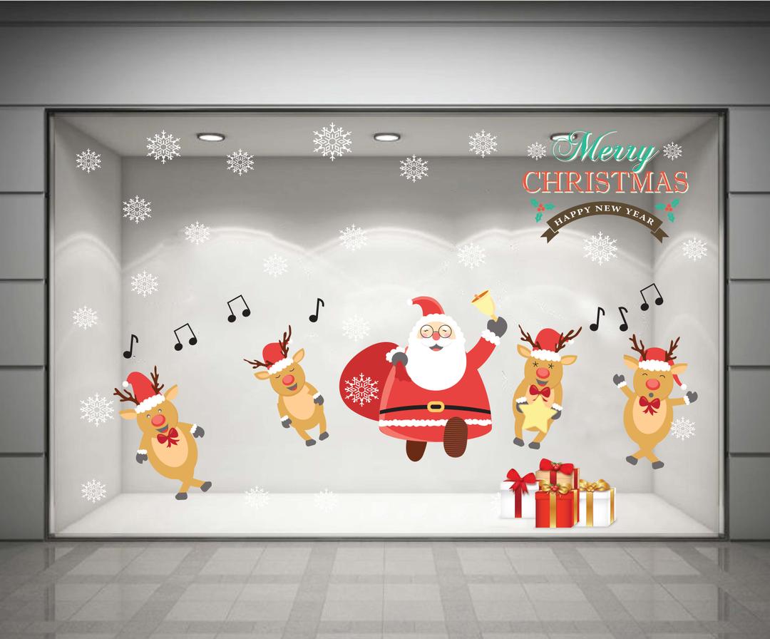 Decal dán tường Bài hát đêm Noel (nền trắng đục)